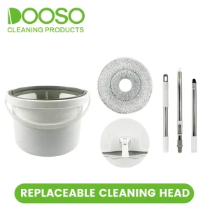 Microfiber Flat Mop and Bucket Set with Plastic Mop for Floor Cleaning