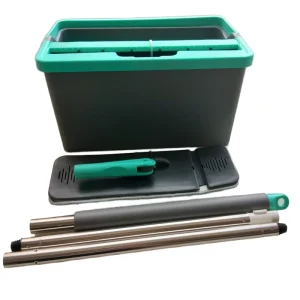 Microfiber Flat Mop and Bucket System with Separate Clean and Dirty Water