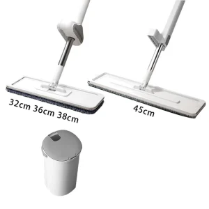 Microfiber Flat Mop with Rotating Head and Hands-Free Design