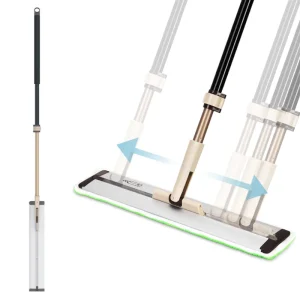 Microfiber Flat Mop with Sliding Panel Dry Wet 360 Cleaning Floor Mop Cleaner for Hardwood Floor