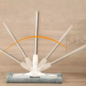 Microfiber Flat Mop with Steel Handle and Self-Wringer for Floor, Window, and Wall Cleaning