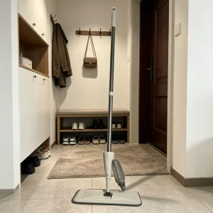 Microfiber Flat Mop with Telescopic Handle, Wet and Dry Use, Water Spray
