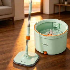 Microfiber Flat Mop with Wringer, 360-Degree Rotation, Eco-Friendly, for All Floors