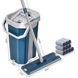 Microfiber Flat Spin Mop with Hands-Free Washing Bucket Set
