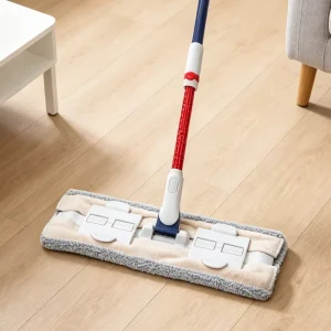 Microfiber Flat Wet and Dry Mop with 360-Degree Rotation and Universal Cloth Clips