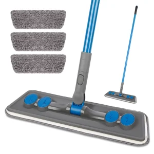 Microfiber Floor Mop Plastic Sweeper for Wet and Dry Cleaning Kitchen and Bathroom Walls