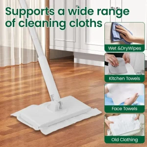 Microfiber Floor Mop System Wet & Dry Sweeper Kit Includes Sweeper Handle Dry & Wet Use for Hardwood Tile
