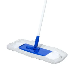 Microfiber Floor and Wall Mop with 47″ Handle and Flexible 15″ Flat Head