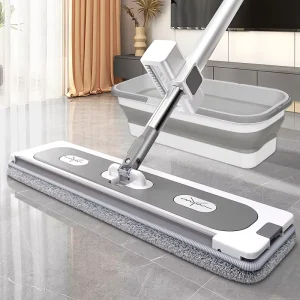 Microfiber Hand-Free Spin Mop with Automatic Wringing, Foldable 360-Degree Reusable Floor Mop