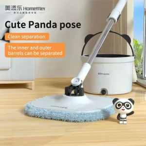 Microfiber Mop Bucket Set with Self-Wringer Telescopic Handle and High Capacity for Home Use