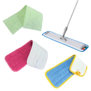 Microfiber Mop Cloth Bulk High Density Absorbent Lint Free Mop Pad for Commercial Cleaning Custom Logo Printing