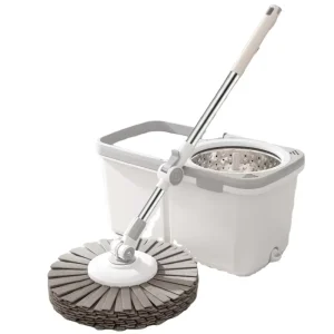 Microfiber Mop System With Reusable Cleaning Pads and Handle