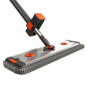 Microfiber Mop and Bucket Set Set with High Dehydration Rate Stainless Steel Flat Mop for Home Floor Cleaning