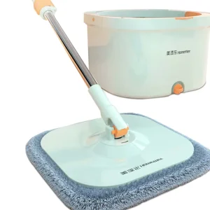 Microfiber Mop with Durable Steel Telescopic Handle and Reusable Mop Pad for Dry/Wet Floors