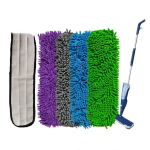 Microfiber Mops for Floor Cleaning Flat Floor Mop Reusable Machine Washable Machine Reusable Chenille Pads