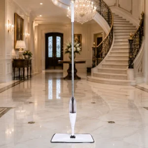 Microfiber Refillable Water Tank Push Button 360 Swivel Stainless Steel Wet Dry Hardwood Tile Floor Spray Mop