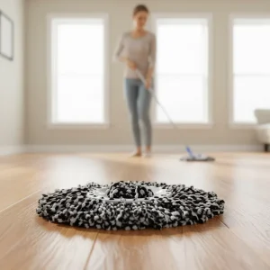 Microfiber Round Mop Refill Pad Replacement Traditional Spin Black and White Double Colors