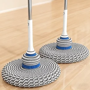 Microfiber Self-Wringing Hand-Squeeze Floor Mop Lightweight Long Handle 360-Degree Rotating Twist Cleaning