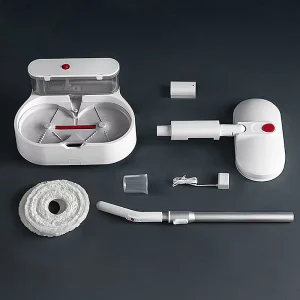 Microfiber Self-Wringing Spin Mop with Bucket and Extension Handle