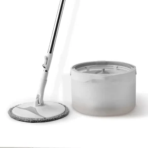 Microfiber Spin Mop Bucket with Steel Pole and Pet Hair Removal