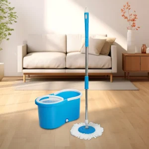 Microfiber Spin Mop & Bucket with Wheels Floor Cleaning System Rotary Wringing 360 Spin Mop with Bucket Set for Floor Cleaning