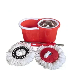 Microfiber Spin Mop Head with Steel Handle and Replacement Cloth