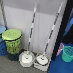 Microfiber Spin Mop Set with Stainless Steel Bucket, Pedal and Wheels