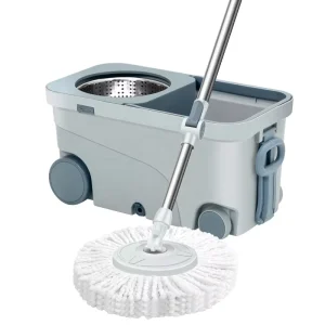 Microfiber Spin Mop and Bucket with Twisting Device, 360° Rotating Floor Cleaner