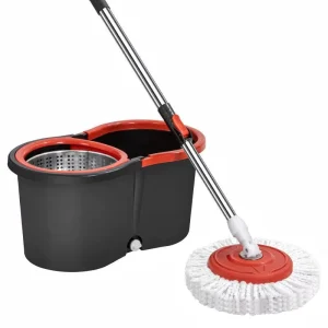 Microfiber Spinning Mop and Bucket Set With 360-Degree Mop Head For Floor Cleaning