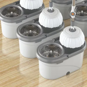 Microfiber Spinning Mop with Adjustable Rotating Head and Bucket Set for Kitchen Floor Cleaning