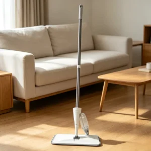 Microfiber Spray Mop with Extendable Stainless Steel Handle, Sponge Mop Head, High Dehydration Rate