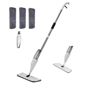 Microfiber Spray Mop with Washable Reusable Pads and 360-Degree Swivel Head