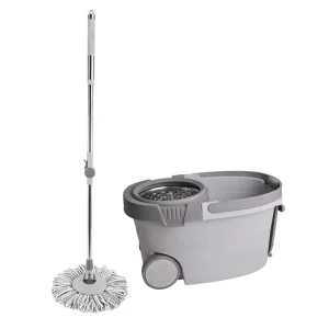 Microfiber Stainless Steel 360 Rotating Mop Bucket with Wheels and Wringer
