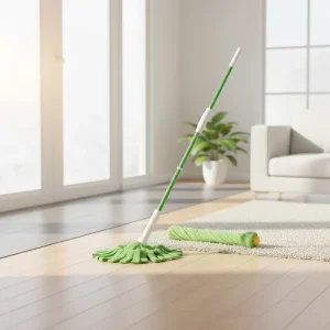 Microfiber Steel Pole Squeeze Water Flat Floor Mop Dry Wet Retractable Twist Mop