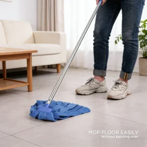 Microfiber Steel and Plastic Mop with Steel Handle for Wet and Dry Mopping