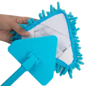 Microfiber Triangle Mop with Telescopic Handle and Chenille Cleaning Head