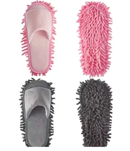 Microfiber Washable Dusting Shoes Floor Cleaning Mop Slippers