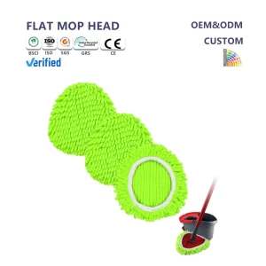 Microfiber Wet & Dry Flat Mop Replacement Pad with Metal Handle