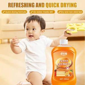 Mild Non-Corrosive Floor Cleaner Liquid for Stain Removal on Tile, Marble, Ceramic and Wood Floors
