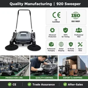 Mini 55L Walk-Behind Hand-Push Road and Floor Sweeper