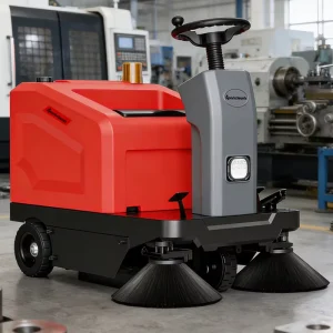 Mini Electric Ride-On Street Sweeper Truck for Warehouse and Parking Lot Cleaning