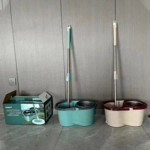Mini Floor Cleaning Bucket Mops Plastic Steel Basket Easy Clean Bucket Mop Microfiber Spin 360 Magic Mop Mop Set with Bucket