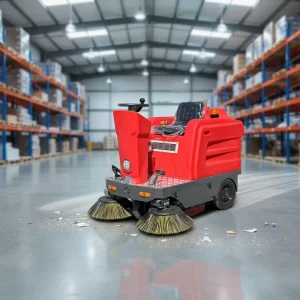 Mini Floor Sweeper with Dual Brushes for Factory and Warehouse Use