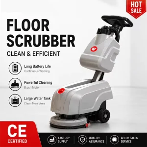 Mini Folding Dual-Brush Floor Scrubber for Home