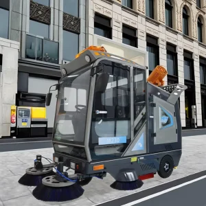 Mini Hippo 48v 3 Wheeled Ride On Road Cleaner M230 2 Cleaning Machine Dual fan System Electric New Vacuum Floor Street Sweeper