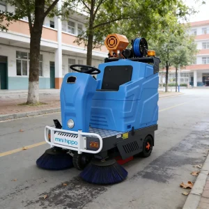 Mini Hippo MAX130 Multifunction Industrial Street Cleaning Machine Municipal Road Vacuum Cleaner Electric Ride on Floor Sweeper