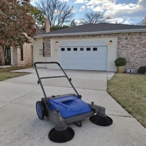 Mini Manual Hand-Push Street Sweeper with Brush for Sidewalk Sweeping