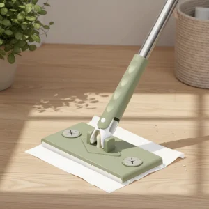 Mini Mop with Telescopic Handle, Rectangle Head, and Synthetic Cloth