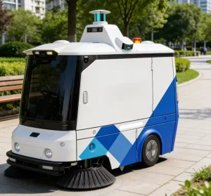Mini Multifunctional Intelligent Unmanned Street Sweeper Engine Motor Pump Gear Environmental Sensing Automatic Vacuuming