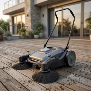 Mini Outdoor Road Floor Sweeper, Walk-Behind Hand-Push, 3860 m²/h